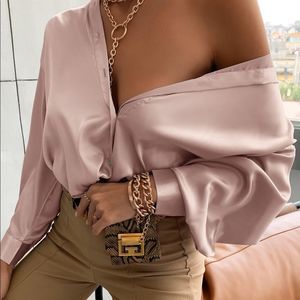 Button down Bishop Sleeve Shirt Blouse Dusty Rose Pink